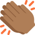 👏🏾 clapping hands: medium-dark skin tone display on Twitter